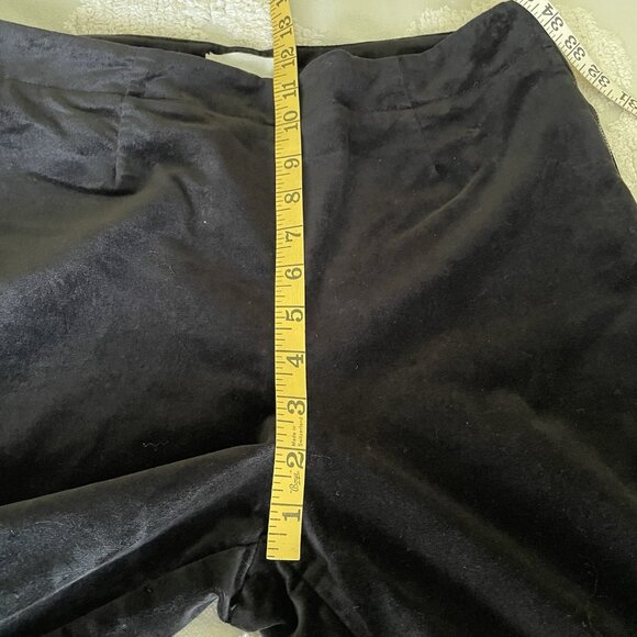 Anthropologie Black Velvet Flared Flare Pants Bell Bottoms 10 High Rise Stretch - Picture 5 of 10